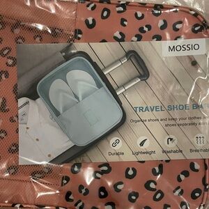 NIB- Mossimo Supply Co. Leopard Print Travel Shoe Bag - Pink and Black